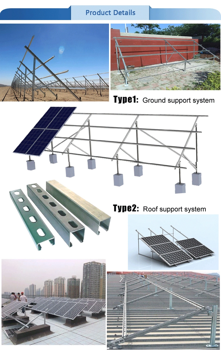 Solar Carport Bracket Structures Mounted PV System Solar Roof Carport System