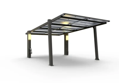 Vorgefertigte Solar-Carport-Klammern, PV-Bodenmontagestruktur, Solar-Carport-System