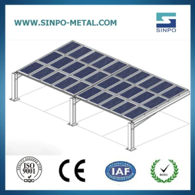 Zweireihige Solar-Carport-Struktur, angemessener Preis, einpoliges Solar-Carport-Energiesystem